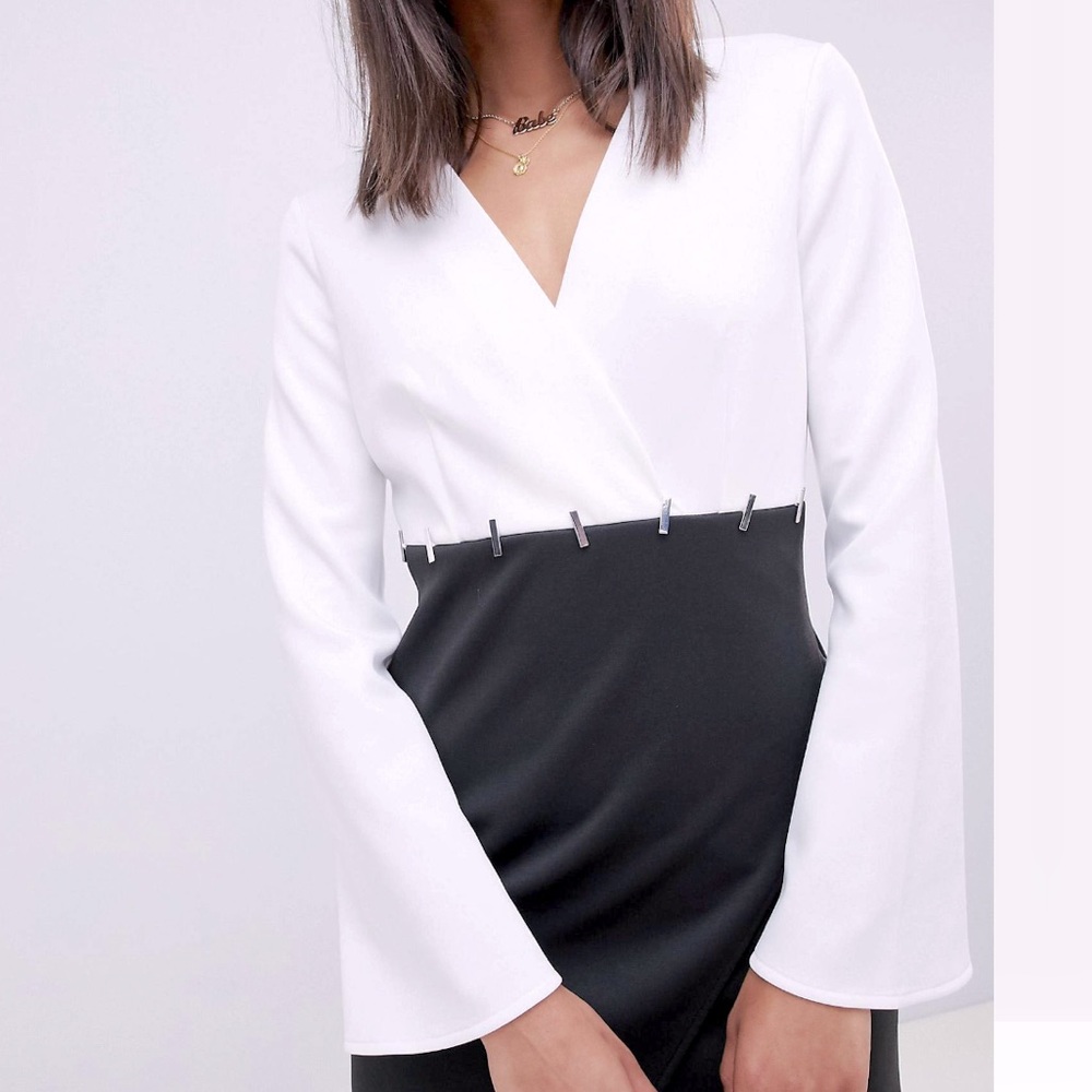 Asos black and white dress
